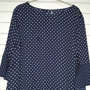 Keyhole Back Polka Dot Plus Size Talbots Top